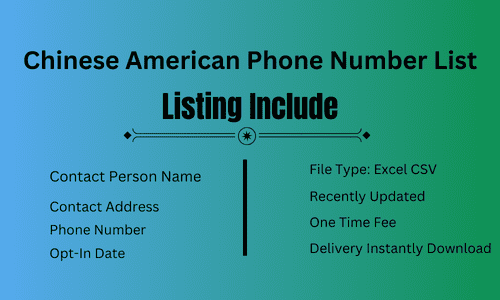 Chinese American Phone Number List