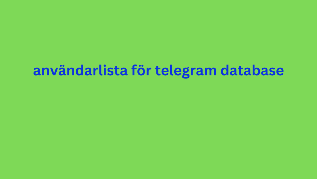 användarlista för telegram database