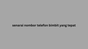 senarai nombor telefon bimbit yang tepat